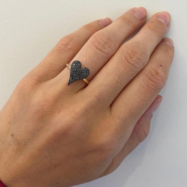 Small Pave Heart Ring