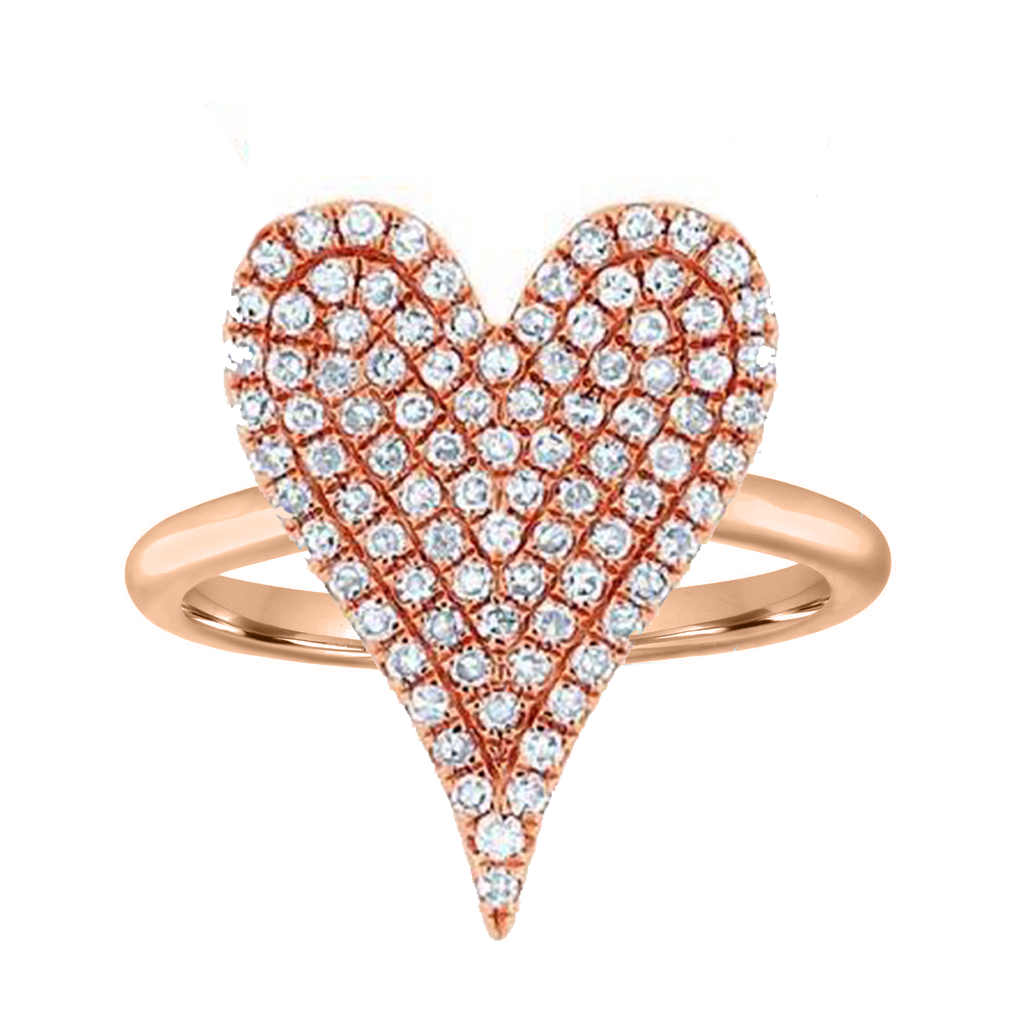Small Pave Heart Ring